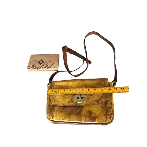 Patricia Nash Gradina Flap Leather Crossbody‎ - Italian Sketchbook - Turn Lock - Picture 10 of 11